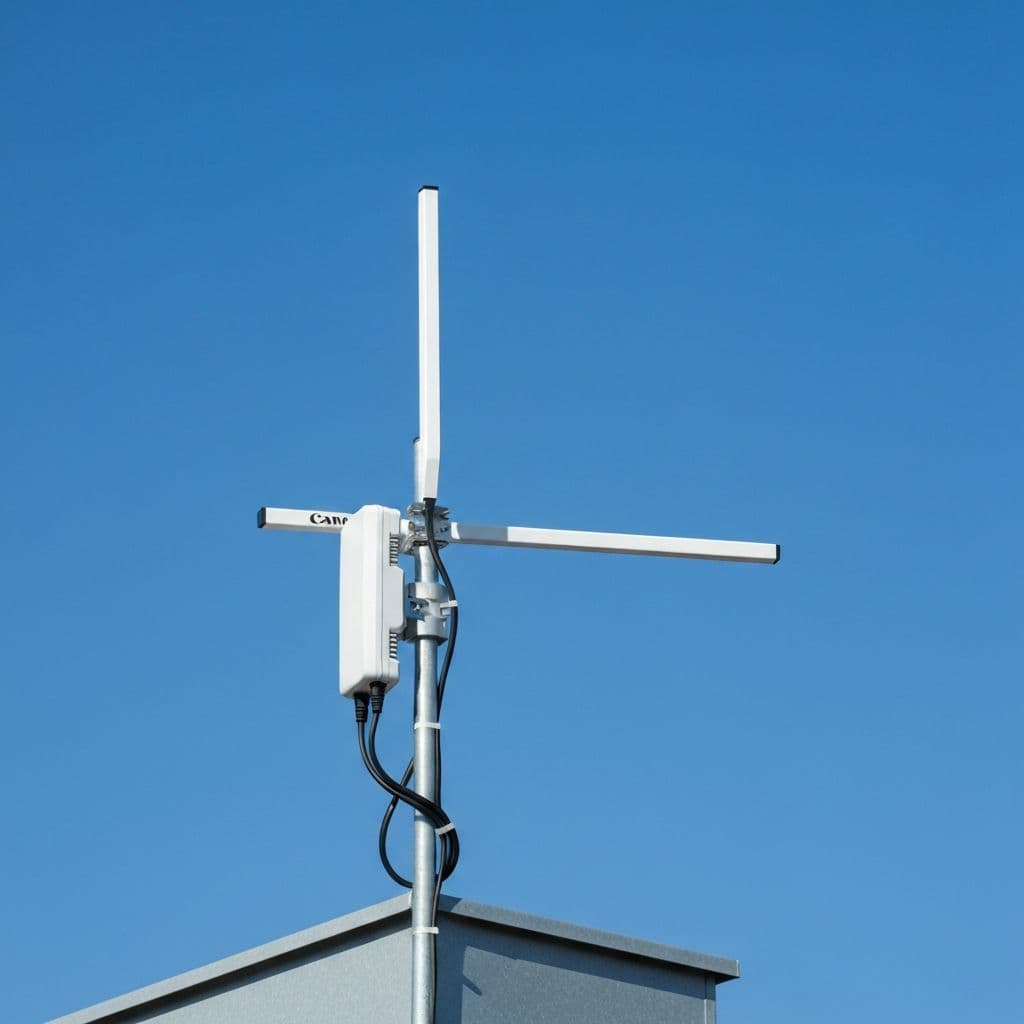 Wireless broadband antenna on rooftop